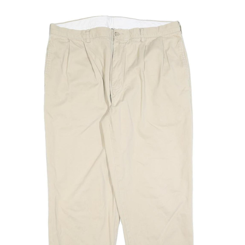 POLO RALPH LAUREN Mens Beige Cotton Blend Regular Fit Trousers W38 L32 Classic