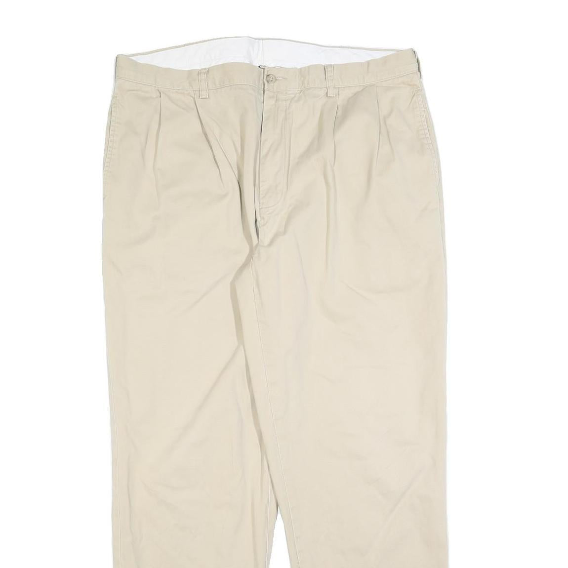 POLO RALPH LAUREN Mens Beige Cotton Blend Regular Fit Trousers W38 L32 Classic