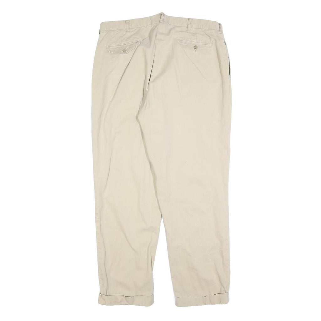POLO RALPH LAUREN Mens Beige Cotton Blend Regular Fit Trousers W38 L32 Classic