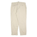 POLO RALPH LAUREN Mens Beige Cotton Blend Regular Fit Trousers W38 L32 Classic