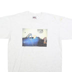 ONEITA Mens White Printed T-Shirt 2XL Short Sleeve Crew Neck Cotton Blend Casual