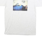 ONEITA Mens White Printed T-Shirt 2XL Short Sleeve Crew Neck Cotton Blend Casual