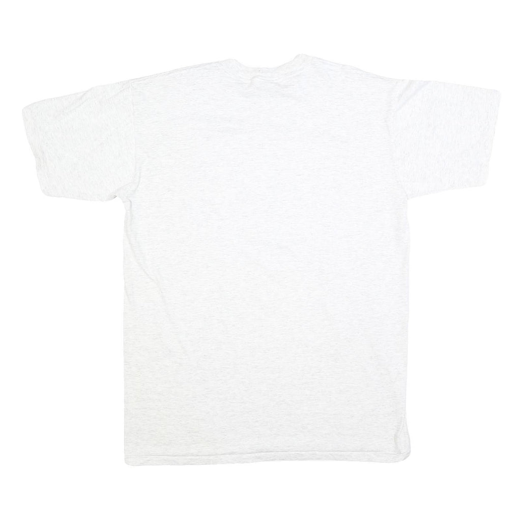 ONEITA Mens White Printed T-Shirt 2XL Short Sleeve Crew Neck Cotton Blend Casual