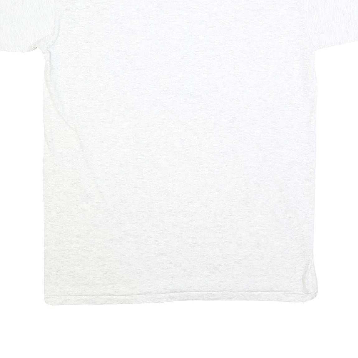 ONEITA Mens White Printed T-Shirt 2XL Short Sleeve Crew Neck Cotton Blend Casual