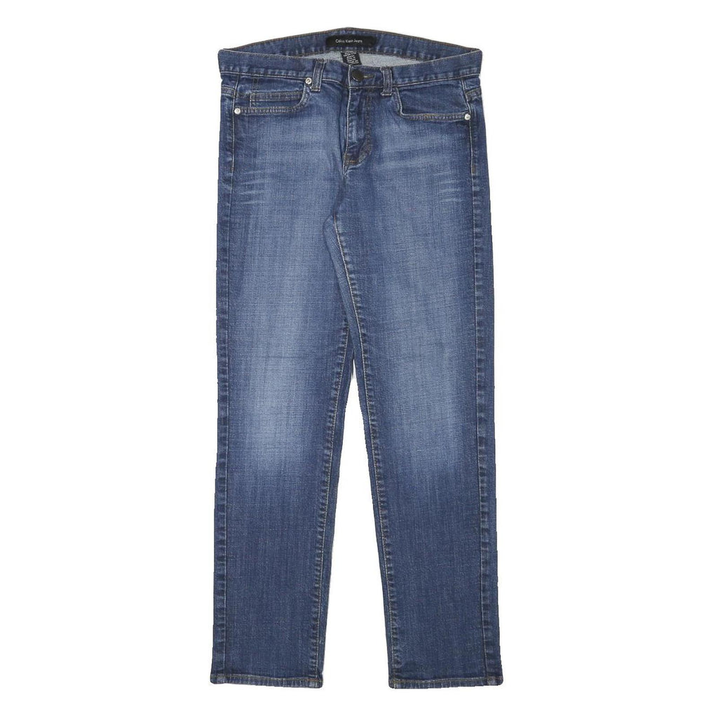 CALVIN KLEIN JEANS Womens Blue Regular Straight Denim Medium W30 L28 Zip Closure