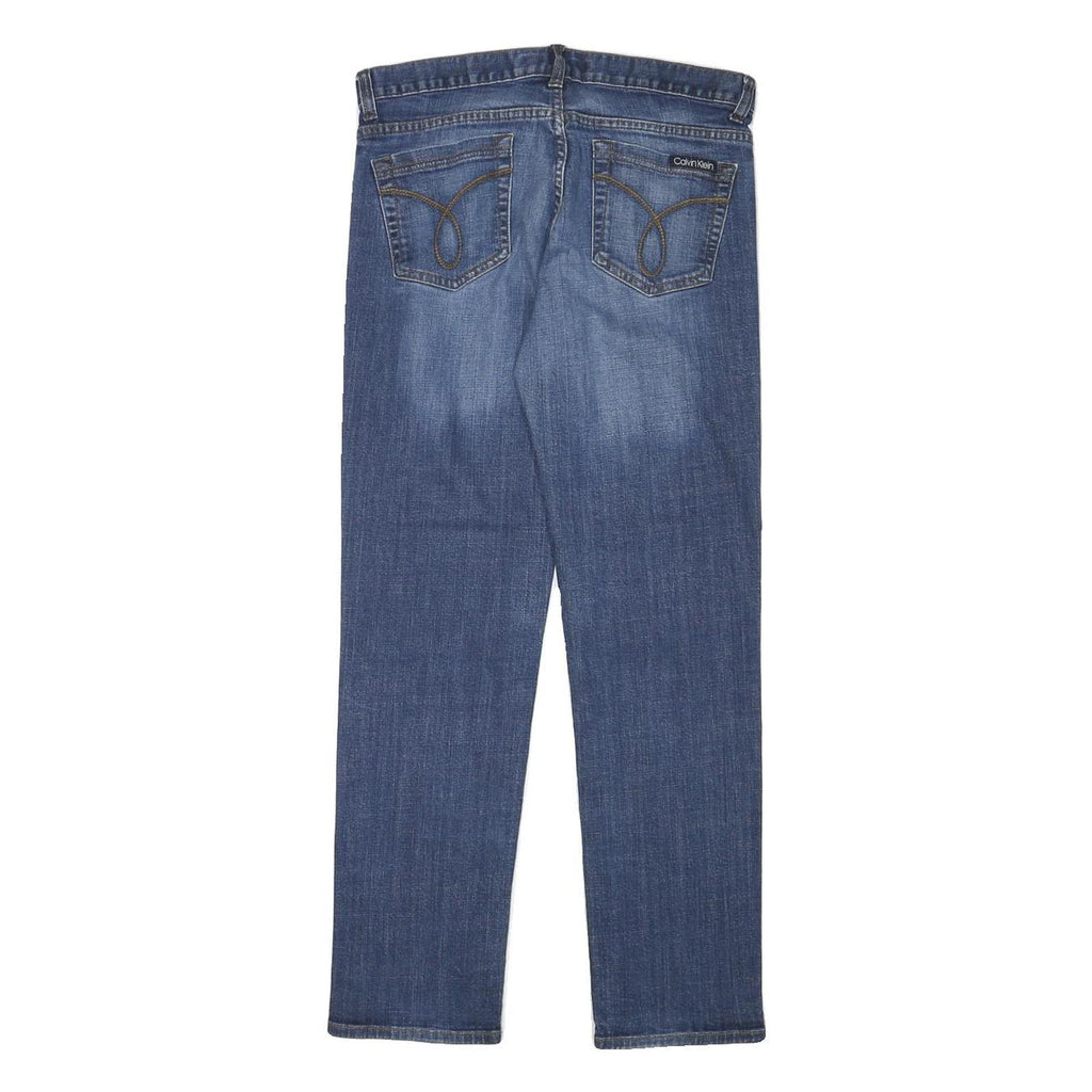 CALVIN KLEIN JEANS Womens Blue Regular Straight Denim Medium W30 L28 Zip Closure