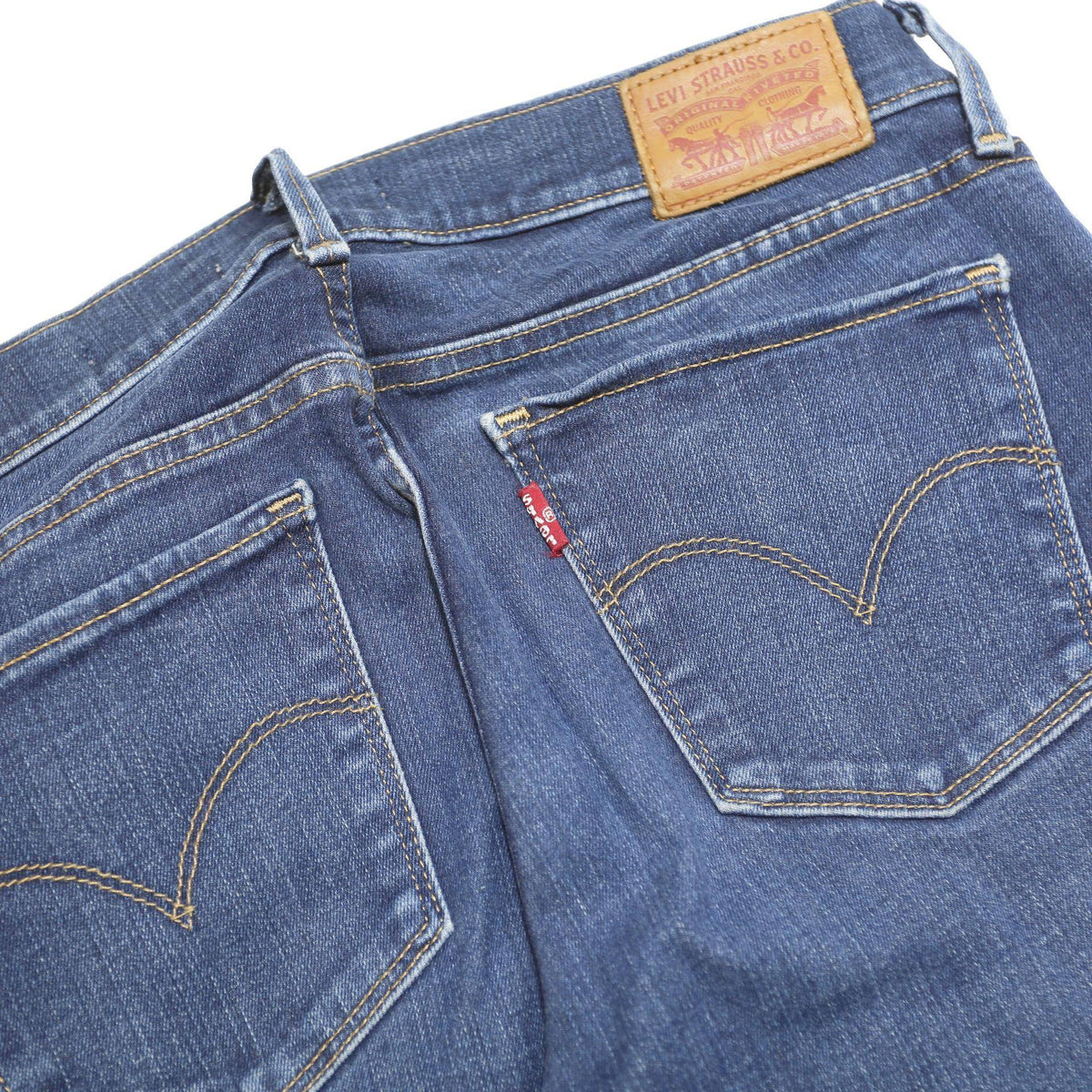 LEVI'S 710 Womens Jeans Blue Slim Skinny Denim Medium W28 L32 Stretch Zip