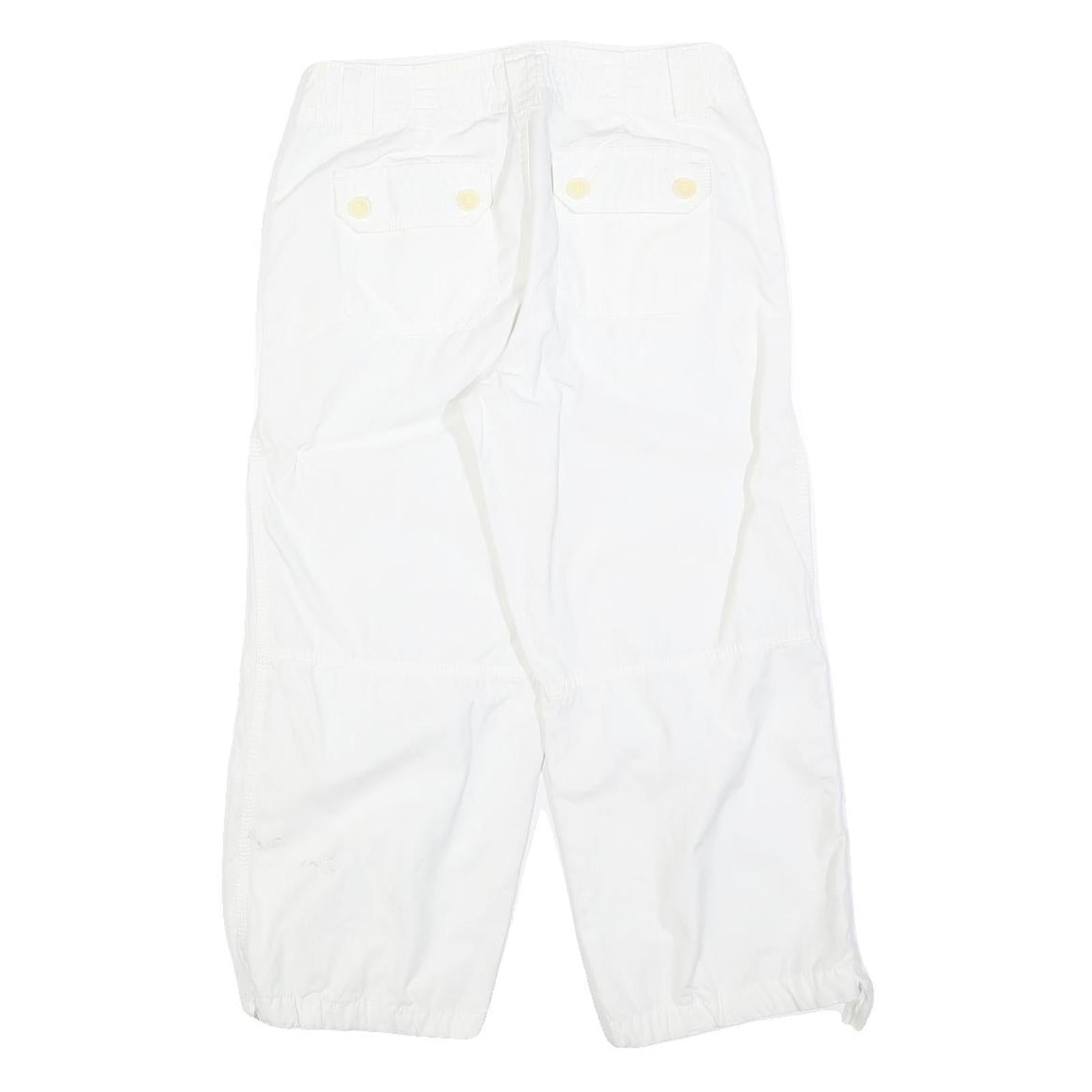 LIZ CLAIBORNE Womens White Casual Shorts S W26 Cotton Blend Comfort Elastic