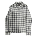 HILFIGER DENIM Mens Black & White Checked Shirt M Cotton Blend Long Sleeve