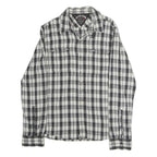 HILFIGER DENIM Mens Black & White Checked Shirt M Cotton Blend Long Sleeve