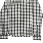 HILFIGER DENIM Mens Black & White Checked Shirt M Cotton Blend Long Sleeve