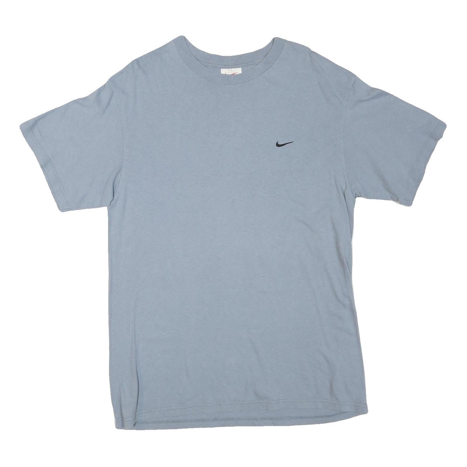 NIKE Mens Blue M Short Sleeve Crew Neck Cotton Blend Plain Classic T-Shirt