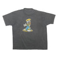 Mens Grey T-Shirt L Short Sleeve Crew Neck Cartoon Graphic Printed Casual