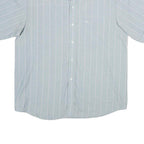 XING YU Mens Blue & White Stripe Polyester Blend Shirt M Casual Button Shirt