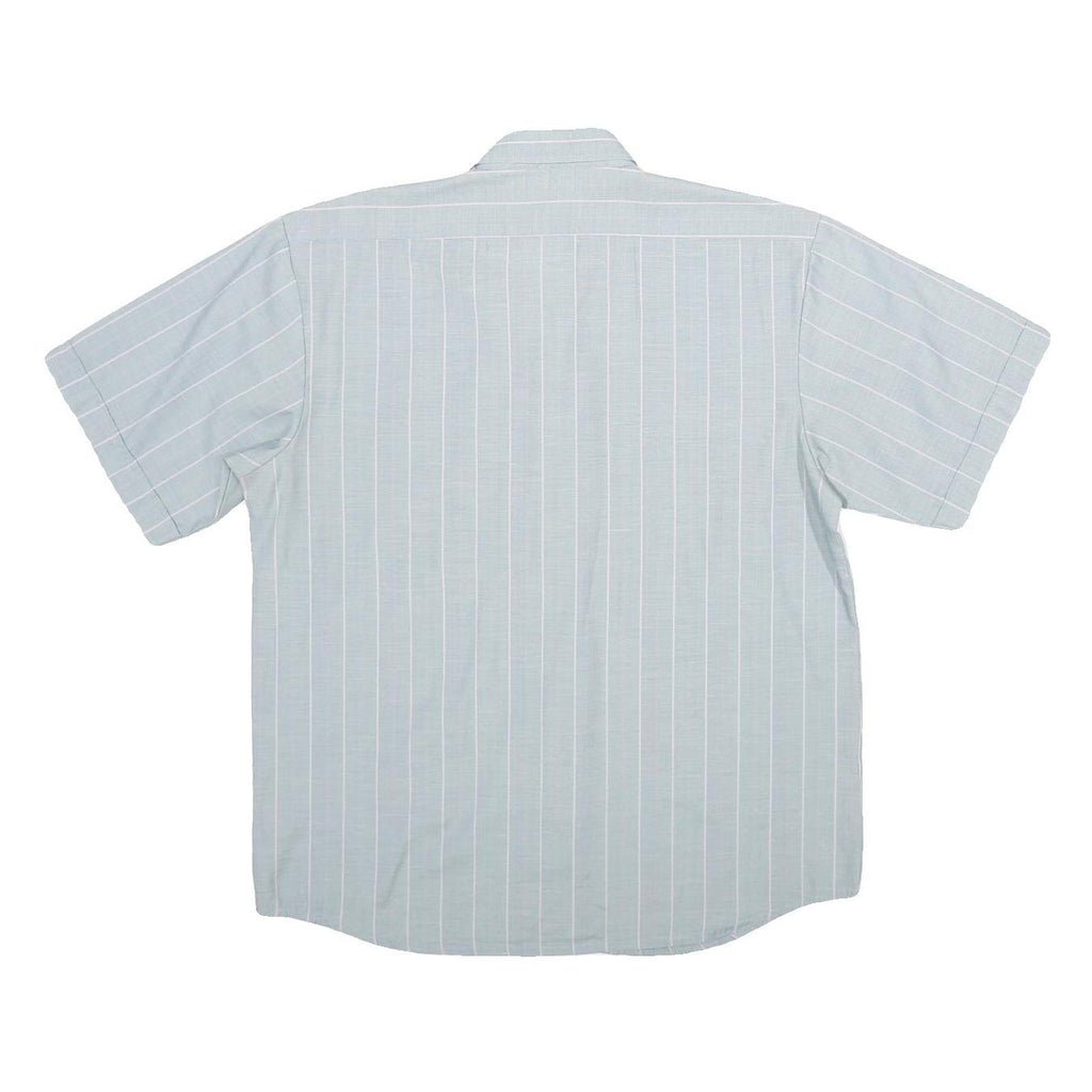 XING YU Mens Blue & White Stripe Polyester Blend Shirt M Casual Button Shirt