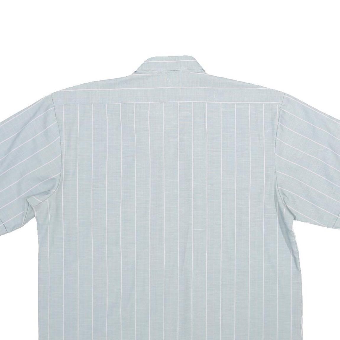 XING YU Mens Blue & White Stripe Polyester Blend Shirt M Casual Button Shirt
