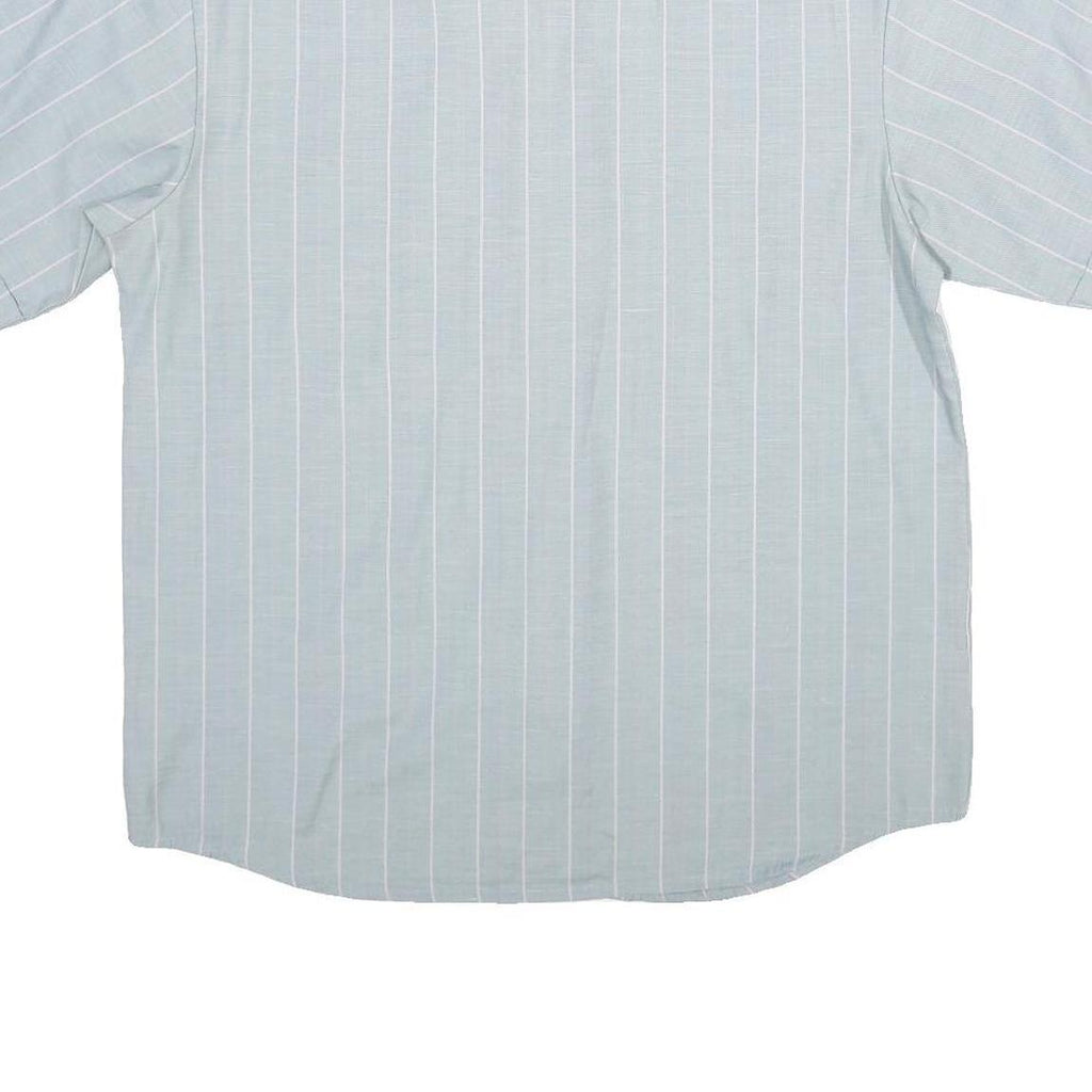 XING YU Mens Blue & White Stripe Polyester Blend Shirt M Casual Button Shirt