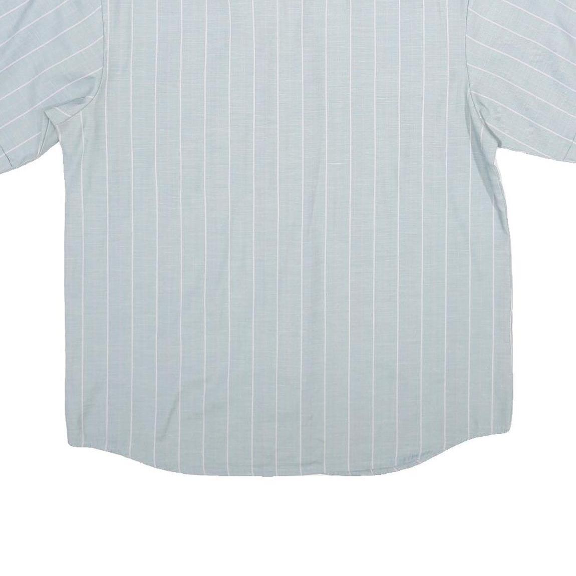 XING YU Mens Blue & White Stripe Polyester Blend Shirt M Casual Button Shirt