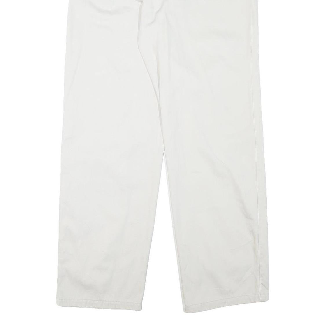 RITMICA Mens Cotton Blend White Relaxed Straight Trousers W31 L29 Casualwear