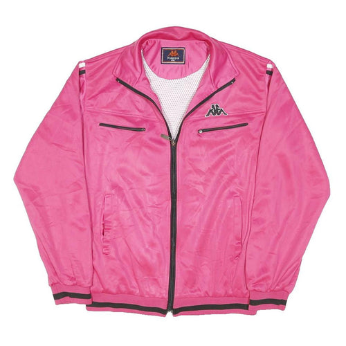 KAPPA Womens Pink Polyester Blend Track Jacket 2XL Zip Athletic Casual