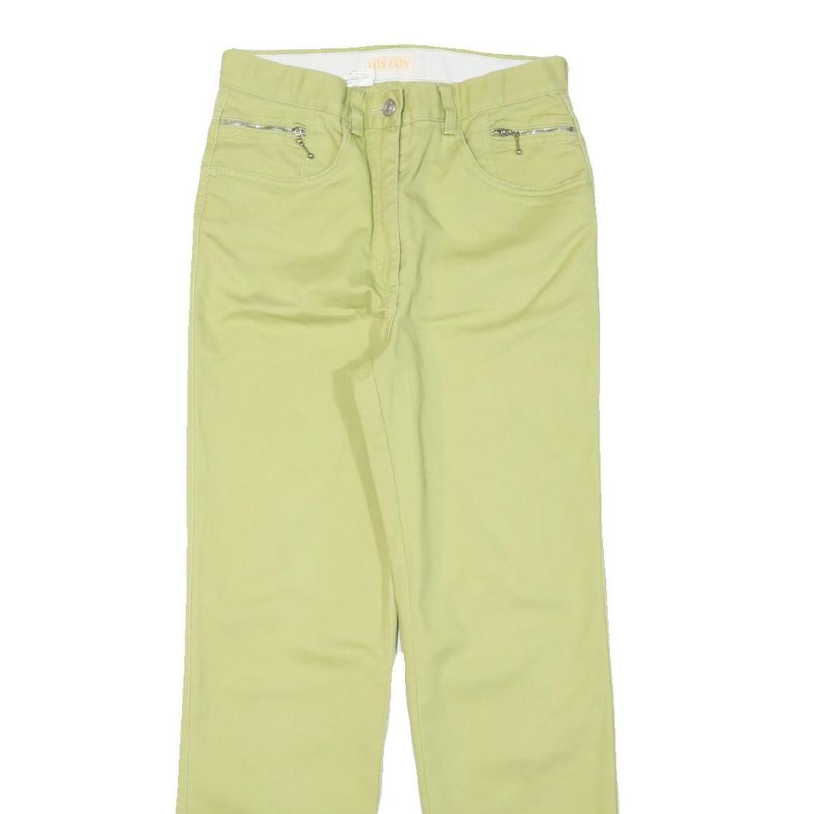 FAIR LADY Womens Jeans Yellow Cotton Blend Regular Straight Zip W27 L28 Stylish