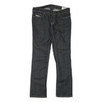 DIESEL Womens Regular Fit Straight Denim Dark Blue W32 L30 Cotton Blend Zip