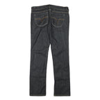 DIESEL Womens Regular Fit Straight Denim Dark Blue W32 L30 Cotton Blend Zip