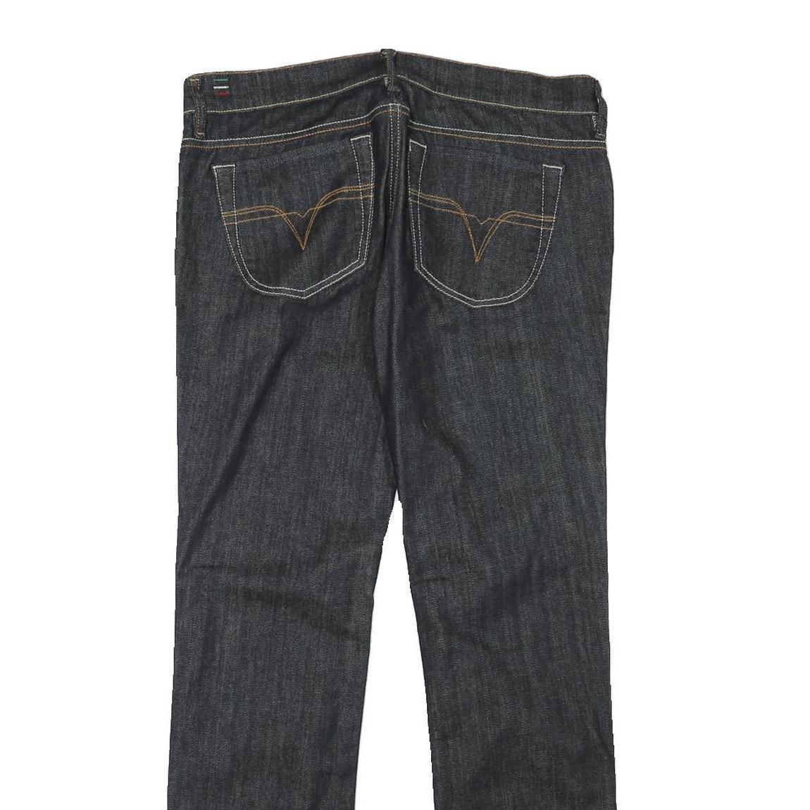 DIESEL Womens Regular Fit Straight Denim Dark Blue W32 L30 Cotton Blend Zip