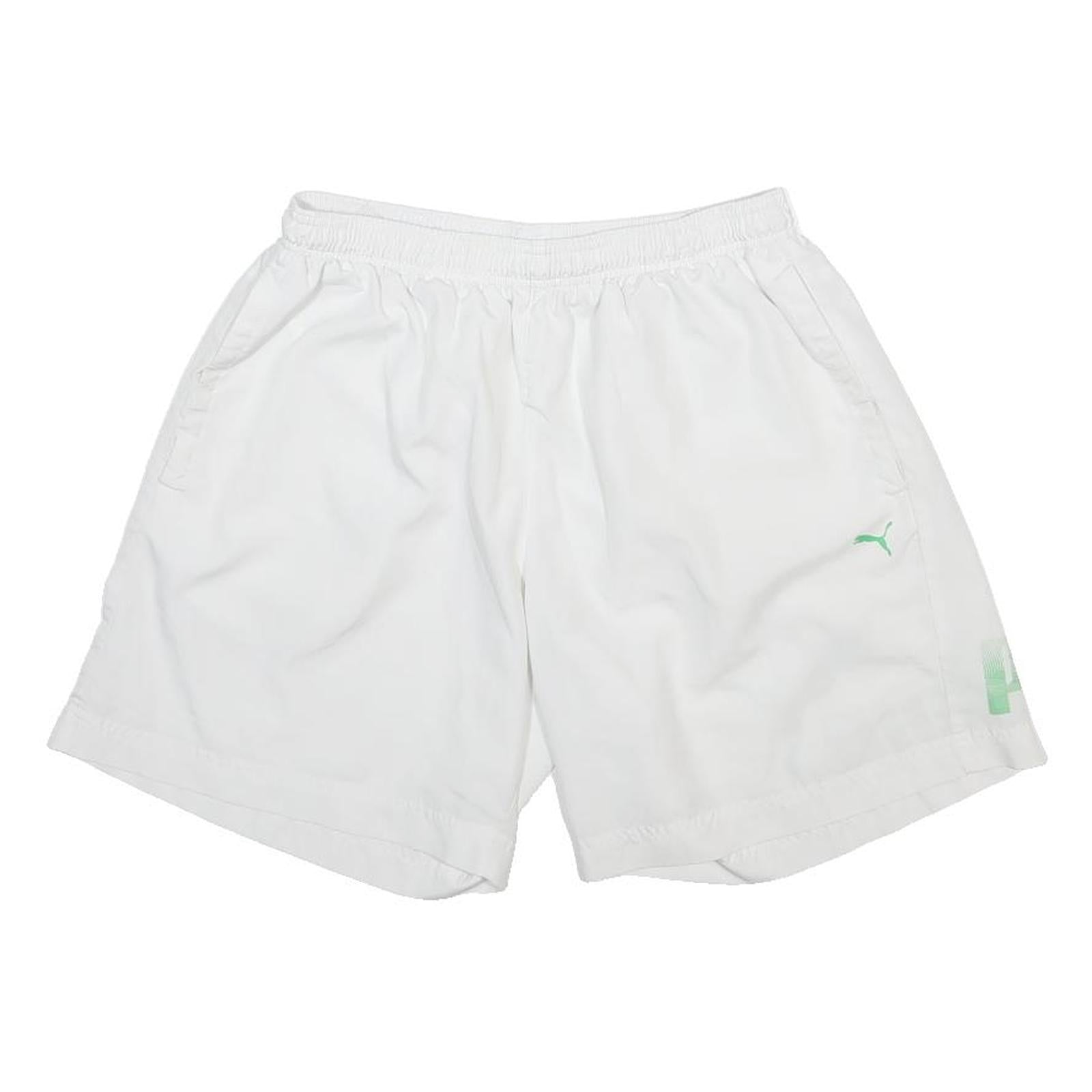 PUMA Mens White Fitness Activewear Shorts L W26 Polyester Lightweight