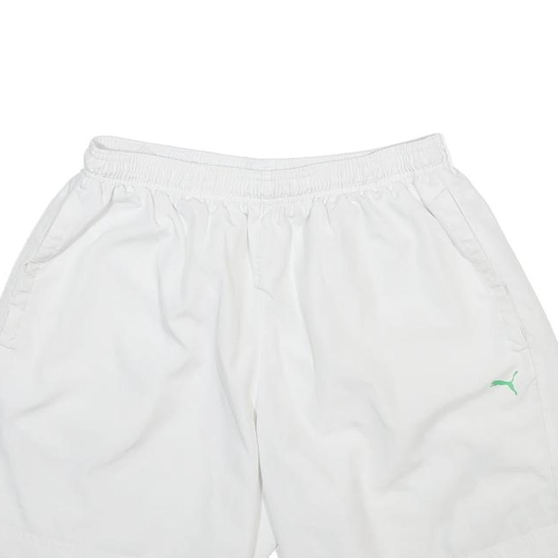 PUMA Mens White Fitness Activewear Shorts L W26 Polyester Lightweight