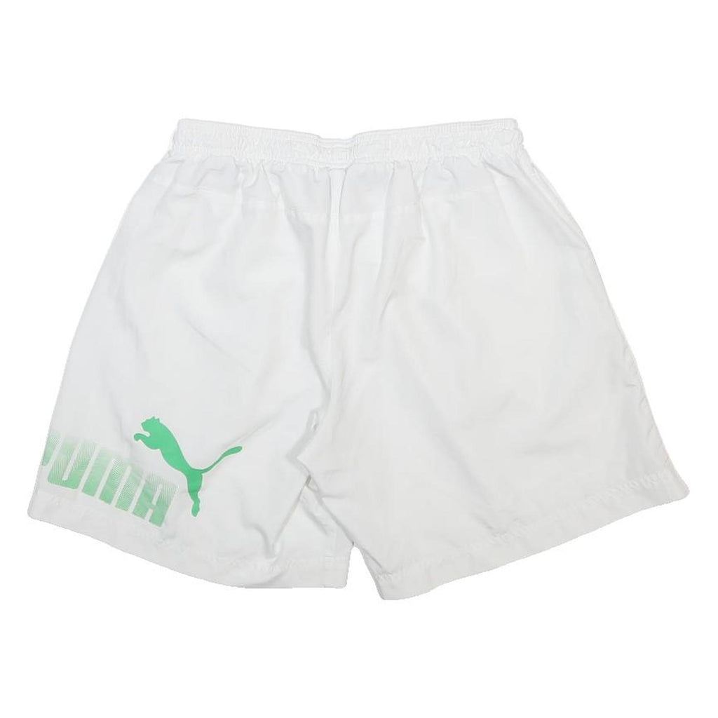PUMA Mens White Fitness Activewear Shorts L W26 Polyester Lightweight