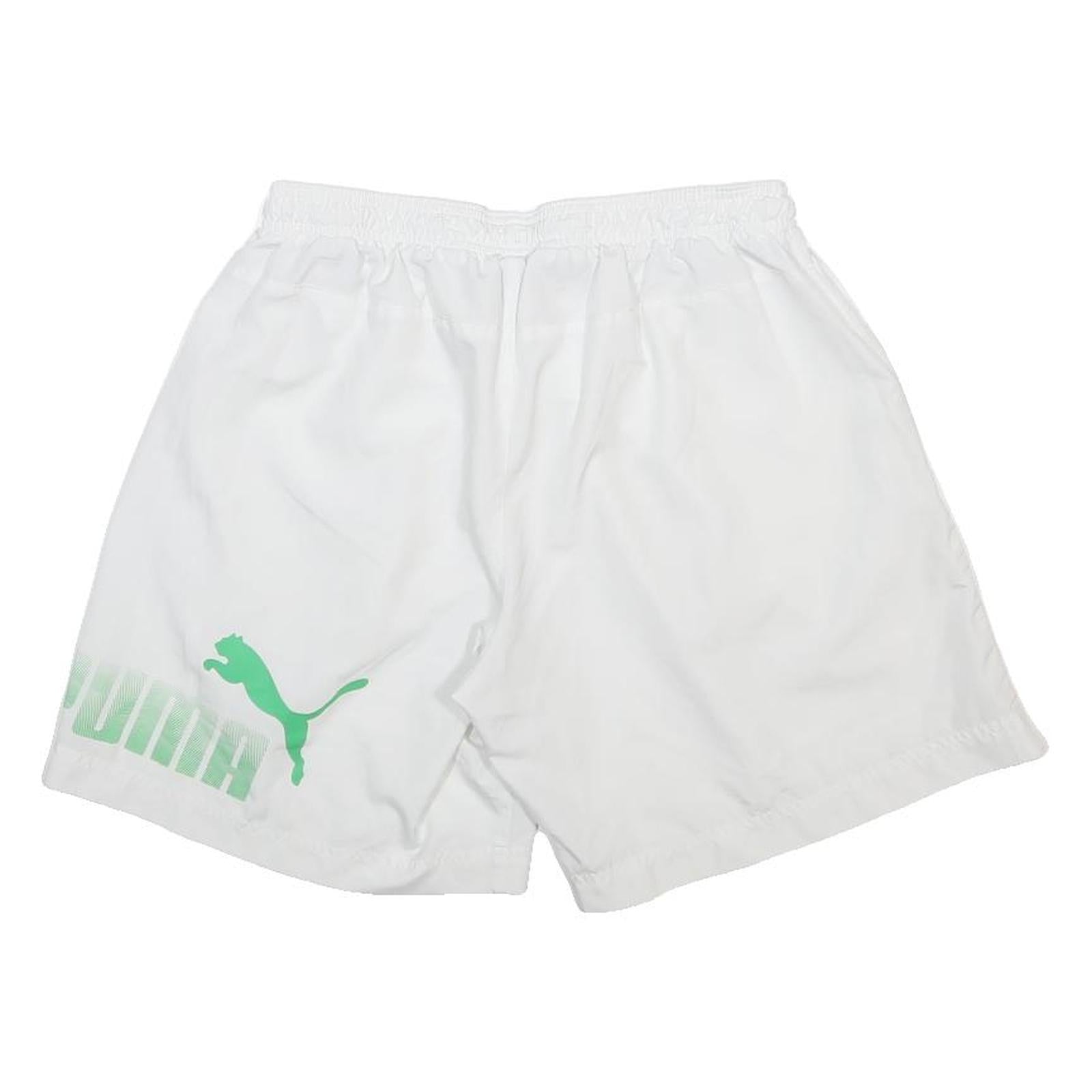 PUMA Mens White Fitness Activewear Shorts L W26 Polyester Lightweight