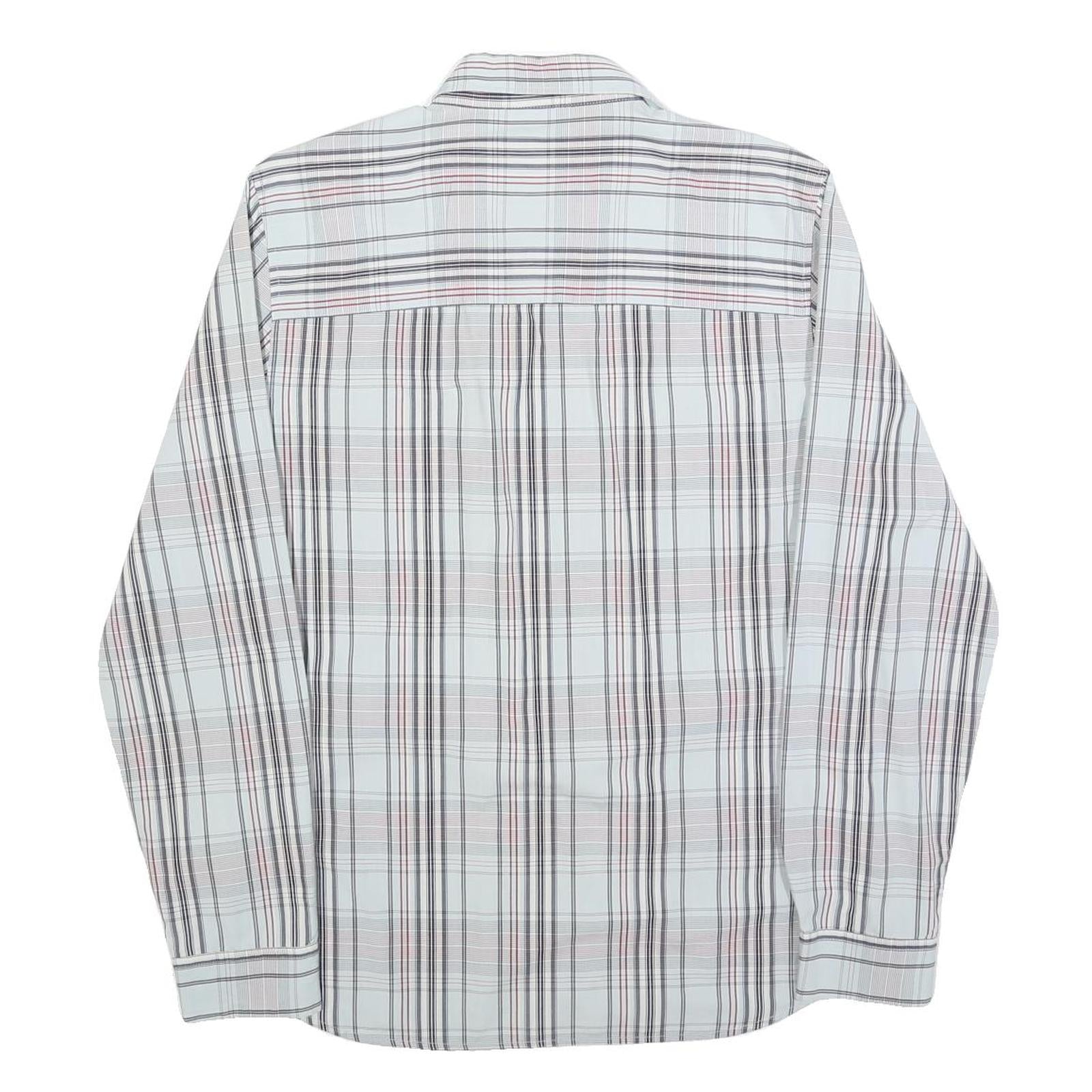 LEVI'S Mens White & Pink Checked Cotton Blend Shirt L Long Sleeve Casual
