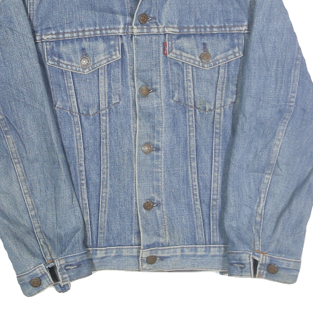 LEVI'S Mens Blue Cotton Denim Jacket XS Button Closure Classic Fit Plain