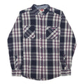 LEE COOPER Womens Blue & Pink Checked Shirt UK 12 Cotton Blend Long Sleeve
