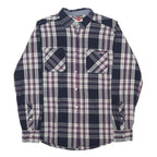 LEE COOPER Womens Blue & Pink Checked Shirt UK 12 Cotton Blend Long Sleeve