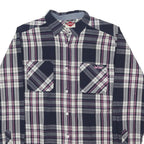 LEE COOPER Womens Blue & Pink Checked Shirt UK 12 Cotton Blend Long Sleeve
