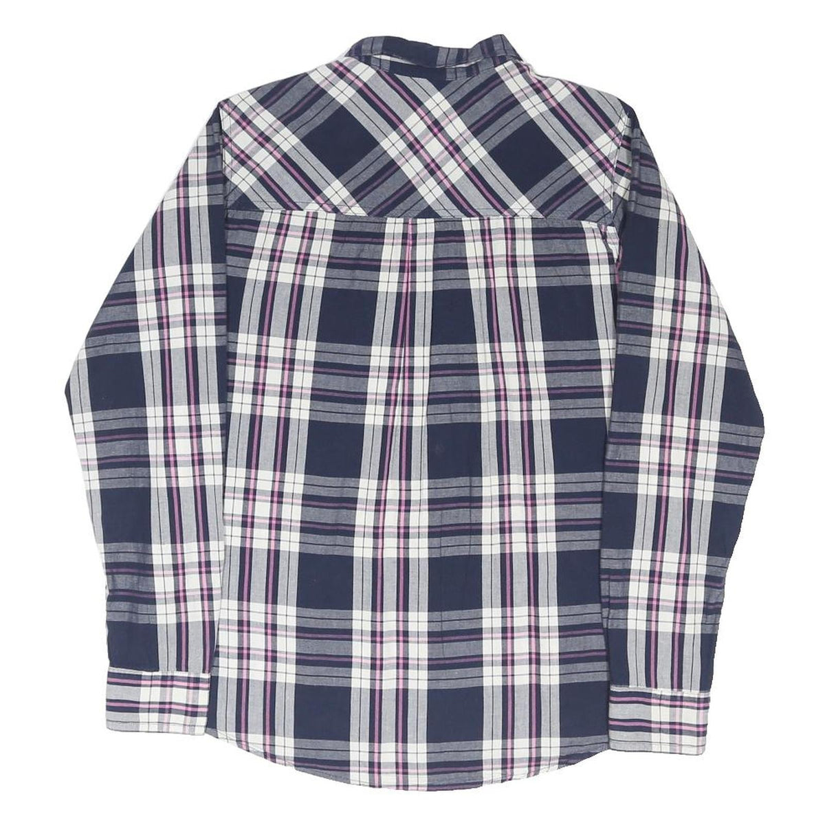LEE COOPER Womens Blue & Pink Checked Shirt UK 12 Cotton Blend Long Sleeve