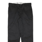 DICKIES Mens Black Regular Fit Straight Leg Cotton Blend Trousers W38 L32 Zip