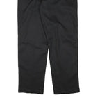 DICKIES Mens Black Regular Fit Straight Leg Cotton Blend Trousers W38 L32 Zip