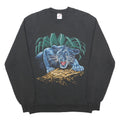 JERZEES Womens Black Sweatshirt L Cotton Blend Crew Neck Pullover Printed
