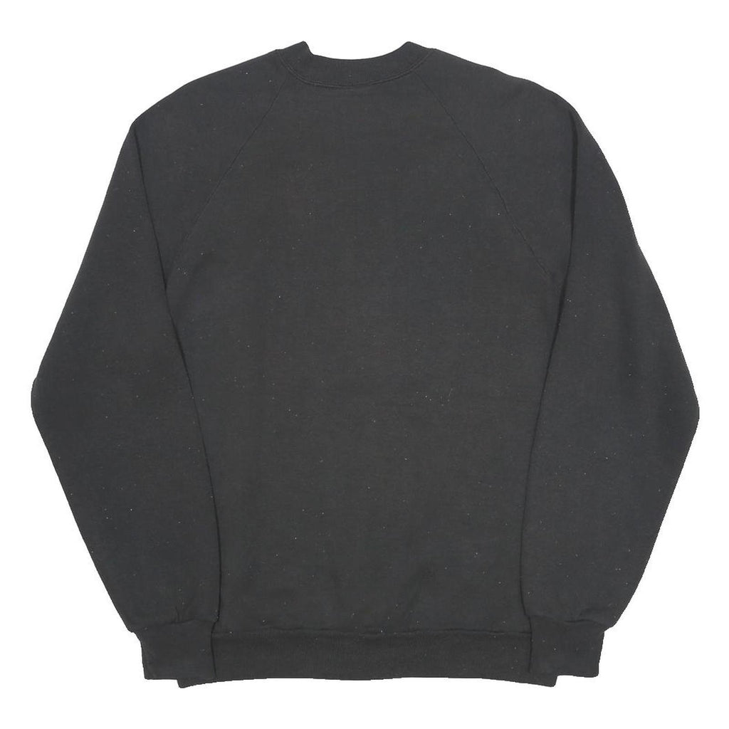 JERZEES Womens Black Sweatshirt L Cotton Blend Crew Neck Pullover Printed