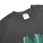 JERZEES Womens Black Sweatshirt L Cotton Blend Crew Neck Pullover Printed