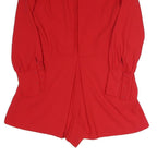 ZARA Womens Red Playsuit Polyester Blend Long Sleeve M Stylish Lightweight