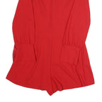 ZARA Womens Red Playsuit Polyester Blend Long Sleeve M Stylish Lightweight
