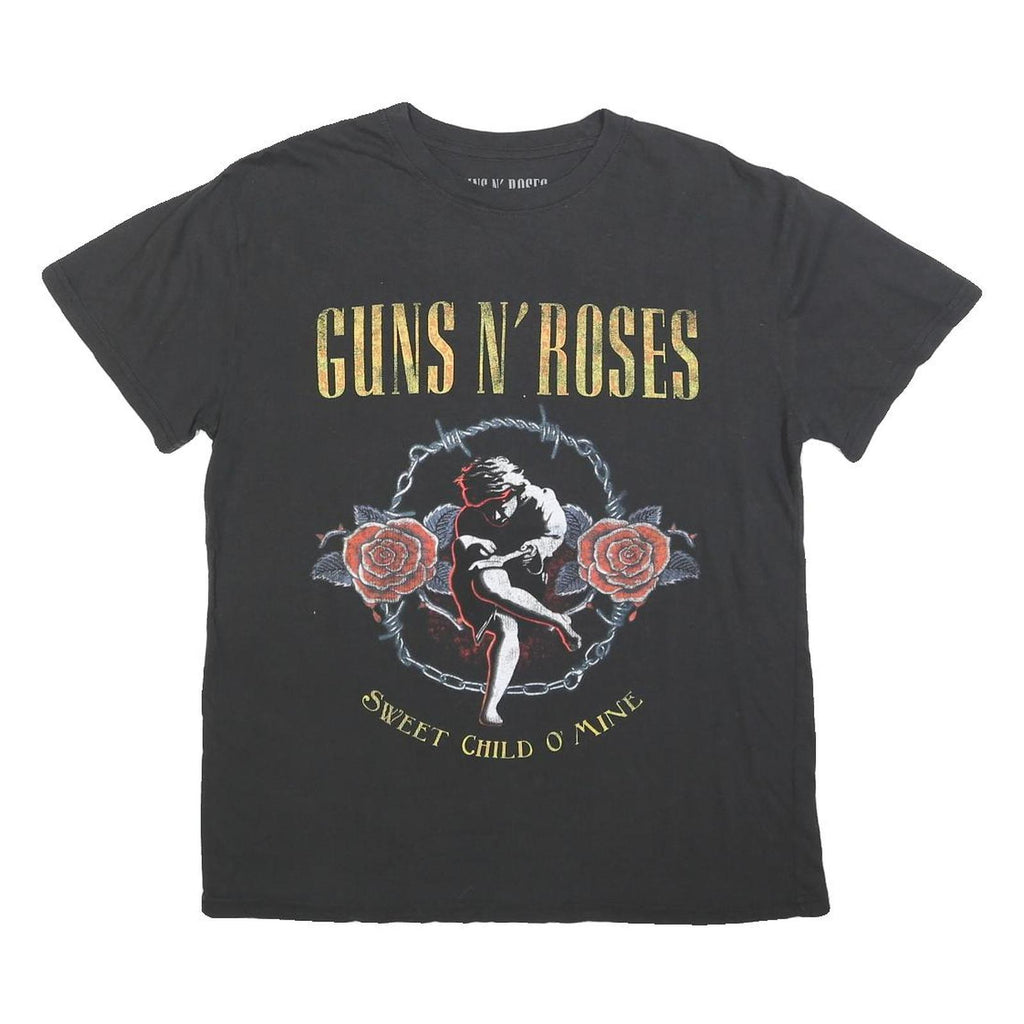 GUNS N ROSES Womens Black Graphic T-Shirt L Short Sleeve Crew Neck Sweet Child O