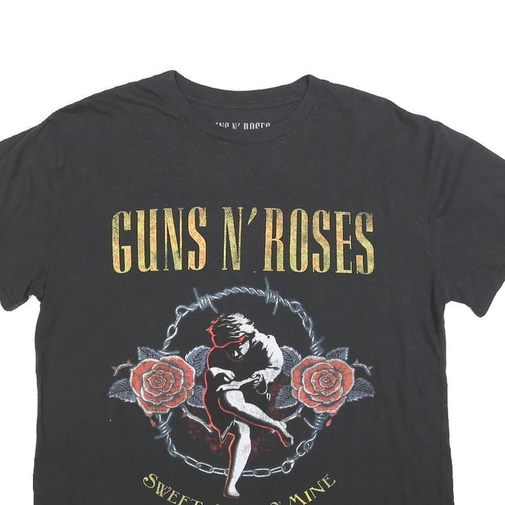 GUNS N ROSES Womens Black Graphic T-Shirt L Short Sleeve Crew Neck Sweet Child O