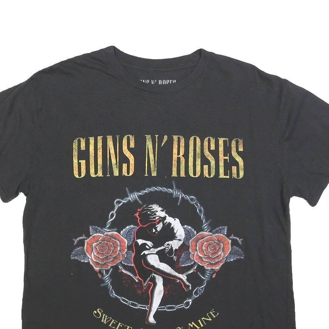 GUNS N ROSES Womens Black Graphic T-Shirt L Short Sleeve Crew Neck Sweet Child O