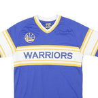 NBA Mens Blue & White Warriors Graphic T-Shirt S Short Sleeve V-Neck