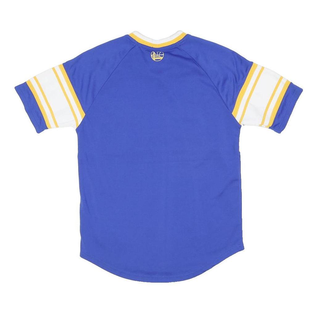 NBA Mens Blue & White Warriors Graphic T-Shirt S Short Sleeve V-Neck